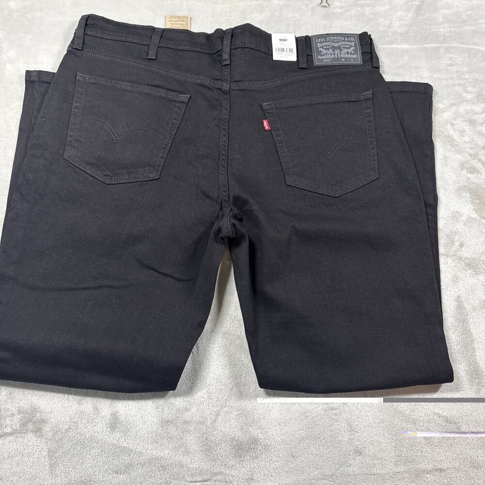 Levi's 541 NEW Athletic Taper Men Jeans 40x32 Black Flex Stretch Denim Zip Fly